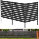 Metal Privacy Fence Panels for Outside, 42" H x 38" W (3 Panels) Air Conditioner Fences, Pool Equipment Enclosure Trash Can Fence, No Dig Privacy Screen Fencing for Outdoor, Black