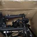 Double Bass Pedal, Double Chain Double Bass Drum Pedals, Double Kick Drum Pedal with Patch Suit for Kick Drum (Black/Sliver-double)