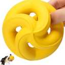 Interactive Dog Toys for Aggressive Chewers - Natural Rubber Durable Dog Toys to Keep Them Busy, Safe for Most Breeds, Dog Chew Toy for Anxiety Relief, Fetch Training, Lemon