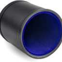 Leather Dice Cup for Board Games, Navy Blue Felt Lining