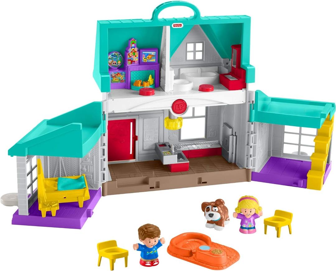 Fisher-Price Little People Toddler Toy Big Helpers Home Playset with Music Lights & Figures for Preschool Pretend Play Kids Ages 1+ Years
