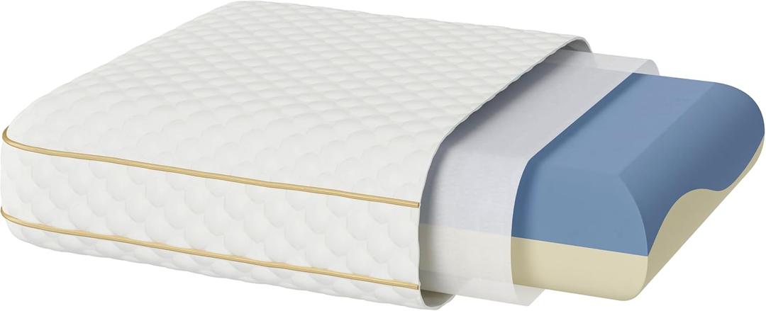Sophia & William Memory Foam Pillow Standard Size, Dual-Firmness for Side, Back and Stomach Sleepers, Bed Pillow with Better Support and Durability, 24"*16"*5"