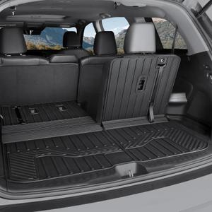 Cargo Mat Backrest Mats for 2016-2022 Honda Pilot 8 Passengers (No Elite Models), All Weather TPE Car Liner Car Mat for 2022 Honda Pilot Accessories