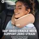 Neck Pillow Airplane, CertiPUR-US BASF Memory Foam Cooling Travel Pillows for Sleeping, Adjustable Flight Sleep Pillow with Comfortable Breathable Cover, Portable Plane Accessories