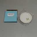 Initials Ring Dish Jewery Tray with Personalized M-Monogrammed Mother's Day Gifts Wedding Engagement for Women Friends sister,Ceramic White