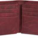 TheAntiq Leather Wallet for men with RFID Blocking, Gift for Him, Bifold Wallets with 9 Credit Cards 1 ID Window, Wallet for Men, Men's Purse, Currency Organiser Single ID Wallet (Red)