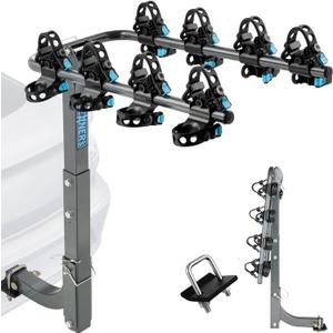 Upgrade 2.0 Hitch Bike Rack  Heavy-Duty Dual Locking, 240LBS Max Load | Hanging Bike Carrier for Car, SUV, Truck & RV with 2 Receiver, High-Strength Double Arms for Enhanced Stability