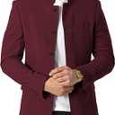 Mens Casual Suit Blazer Jackets Stand Mandarin Collar Lightweight Lined Business Dress Sport Coats M