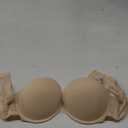 Strapless Push Up Bra with Clear Straps for Women, Thick Padded Underwire Convertible Bras Add One Cup (42B, Nude)