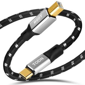 TODN USB-B to USB-C Cable with Upgraded OFC Core, Audiophile Printer Cable to USB C for Phone/Tablet/Laptop to DAC/Sound Card (3ft/1m)