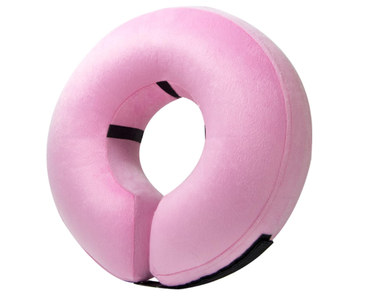 BENCMATE Inflatable Dog Cone Collar Alternative, Soft Dog Cone for Dogs and Cats, Neck Recovery ECollar Donut Collar After Surgery (Large+, Pink)