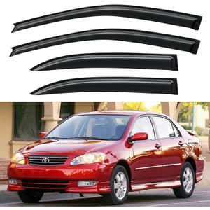 Window Visors Rain Guards Shield for 2003-2008 Toyota Corolla, Out-Channel Window Vent Wind Deflectors Visors Shades for 03-08 Corolla