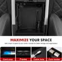 Autorder Center Console Organizer for 2026 Genesis GV70 Accessories Armrest Storage Box Secondary Insert Tray with Black Non-Slip Silicone Mats