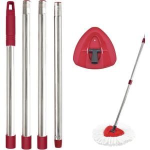 Mop Handle for Ocedar, Mop Handle for O Cedar, Spin Mop Replacement Handle for O Cedar, 4-Section Spin Mop Handles and Base for Ocedar, 30" to 58" Mop Stick Pole Handle and Base for Ocedar Spin Mop