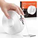 NULTAT Strong Double Sided Tape Heavy Duty, Nano Reusable, Removable, Washable Double Stick Tape for Wall, Multipurpose Clear Adhesive High Temperature Tape 1.18" x 120" (10 Feet)