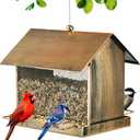 Bird Feeder, Heavy Duty Metal Wild Birdfeeder with Buckle for Outdoor Garden Yard Outside Hanging, House Shape Large Capacity