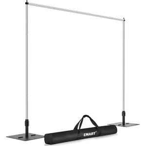 EMART Backdrop Stand Heavy Duty, 10x10Ft Pipe and Drape Backdrop Stand, Stable Background System Kit with 2 Metal Bases, 12 Stainless Steel Poles for Parties, Wedding, Birthday, Photography