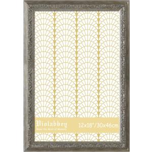 VIOLABBEY 12x18 Picture Frame Sliver, Vintage Photo Frames Ornate without Mat for Wall Hanging