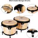 EASTROCK Bongo Drums 7 and 9 Set for Adults Beginners Professionals Tunable Wood and Metal Drum Percussion Instruments with Tuning Wrench(7+9 Bongos)