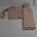 MEROKEETY Womens Pajama Sets 2025 Fall Lounge Sweater Set Cute Fuzzy Fleece 2 Piece Long Sleeve Cozy Winter Pj Outfits (Medium, Khaki)