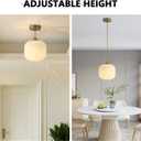 KCO Lighting Modern Gold White Glass Pendant Light Contemporary Brass Metal Kitchen Island Dining Pendant Light Industrial Large Globe Pendant Lamp 1-Light Round Ball Hanging Lighting Fixture