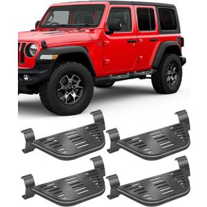 4 Pcs Rock Rails Side Steps Running Boards Fit for 2018-2025 Jeep Wrangler 4 Door & 2020-2025 Gladiator 4 Door with OEM Rock Rails