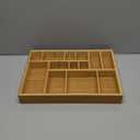 Juvale Bamboo Drawer Organizer Tray with 8 Adjustable Dividers for Kitchen & Utensils - Wooden Drawer Organizer (14 x 10 x 2 in)