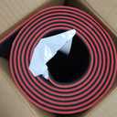 HZshark Boat Flooring EVA Foam Boat Decking Self-Adhesive 6mm Non Slip Marine Floor Teak Boat Carpet Soft Foam Decking for Boat Yacht Kayak Motorboat Golf Cart RV Ramp Golf Cart Cooler Tops (47"x16" - 5.2sqft, Black with Red Seam)