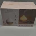 SALKING Essential Oil Diffuser, 100ml Small Aromatherapy Diffuser with Auto Shut-Off Function, Ultrasonic Diffusers for Essential Oils, Cool Mist Humidifier with Warm White Lights, for Office Home (White + Wooden Grain)