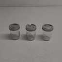 Regular Mouth Mason Jars 8 oz - (3 Pack) - Regular Mouth Half Pint 8-Ounces Mason Jars with White M.E.M Food Storage Plastic Lids - For Storage, Freezing - Leak Proof, Microwave & Dishwasher Safe