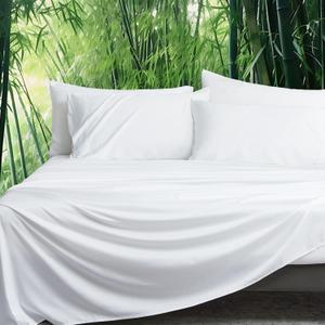 David's Home 6PCS Cooling Sheets Set King Size, 100% Rayon Derived from Bamboo, 16" Deep Pocket 2.5cm Wider Elastic, Luxury Silky Breathable for Hot Sleeper,Breathable Smooth Soft, White (6PCS-King)