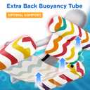 Funscape Pool Floats Chairs Adult, 2 Packs Heavy Duty Inflatable Swimming Pool Lounges, Fabric Floating Hammock Seat, Kid Blow Pool Noodle Lake Raft Floaties, Fun Summer Beach Water Party GameRainbow