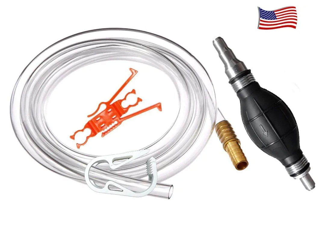 GasTapper Fuel Transfer Pump - Gas Siphon Pro Pump for Gasoline, Oil, Diesel, Water, Liquid, Fluid - Portable Hand Gas Pump Includes Brass Tip Weight, 9 Ft Hose and Pinch Clip - 3.5 Gls/Min