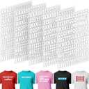 5 Sheets 830 Pieces Iron on Letters and Numbers for Clothing, 1 Inch Iron on Vinyl Letters with A-Z Heat Transfer Letters 0-9 Iron on Numbers PU Alphabet Stickers for T-Shirt Printing DIY Craft, White