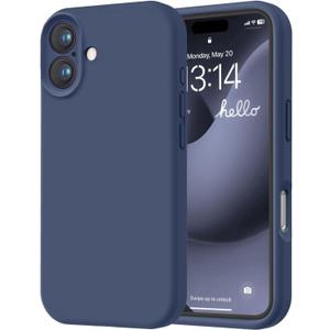 LOVE 3000 Designed for iPhone 16 Case, Premium Silicone with [Soft Anti-Scratch Microfiber Lining] Shockproof Protective Phone Case for Men Women Girls 6.1", Navy Blue