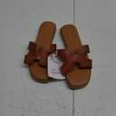 NianEr Womens Microfiber Leather Comfort Foam Support H Sandals Square Toe Dress Dressy Slip On Casual Cute Comfort Bride Bridal Wedding Designer Date Flat Sandals Summer Shoes Slides 6.5