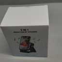 Wireless Induction Speaker 5-in-1 Bluetooth Speaker with Phone Stand,Stereo Sound, 3500mAh Rechargeable, 8 RGB Ambient Light, 360 Adjustable Holder for iPhone/Android/iPad,Gifts for Men Women (Black)