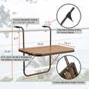 Balcony Railing Table Hanging Folding Balcony Bar Table for Deck Railings Outdoor 23.6" x 15.7" Aluminium Frame Adjustable All Weather Space Saving (Brown), 23.6" X 15.7" X 25.2"