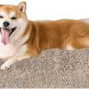 EHEYCIGA Fluffy Dog Crate Bed for Large Dogs, Plush Faux Fur Crate Pad, Calming Anti Anxiety Large Dog Bed, Washable Soft Warm Mat with Non-Slip Bottom, Taupe (35.4 x 23.6)