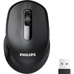 Philips Wireless Mouse, 2.4G&BT5.2/ 3.0 Ergonomic Computer Mouse with USB Receiver, 1600 DPI Optical and Silent Mice, 12 Months Battery Life, Portable Design for Mac OS, Android, Windows 7/ 8/ 10/ XP-Black