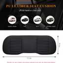 Leather Car Seat Cover, Breathable Rear Seat Bottom Cushion Pad Filling Bamboo Charcoal, Comfortable Anti-Slip Vehicle Long Bench Cover with Storage Pockets, Car Accessories (Black)