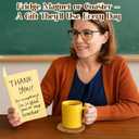3 x Teacher Gifts for Women Men Christmas, Double-Sided Wooden Fridge Magnet Thank You Token, Teacher Appreciation Gifts, Teacher Valentine Gift, End of Year for Educators Friends Retirement