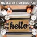 IOHOUZE Black and Tan Striped Rug 3'x5' Front Door Rugs Outdoor, Washable Area Rug for Front Porch, Spring Summer Welcome Mats Outdoor Indoor, Doormat for Entryway Porch Entrance