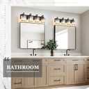 4-Light Black Bathroom Light Fixture Modern Vanity Lights Over Mirror Vintage Wall Sconce Lighting for Bathroom, Bedroom, Living Room, Hallway E26 Base with Crystal Bathroom Vanity Light