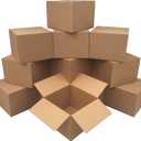 Cardboard Moving Boxes for Packing and Shipping, Large Size, 20" x 20" x 15", Brown, 12-Pack
