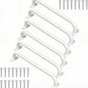 17 Inch Metal Safety Handles for Outdoor Playground Accessories Set of 6 - Playset Handles, Swing Sets Attachment Grab Bars, Kids Hand Grips Monkey Bar for Playhouse, Treehouse, Jungle Gym (White)