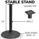Single Metal Stand with Square Flange and Round Base for Candy Gumball Capsule Vending Machines