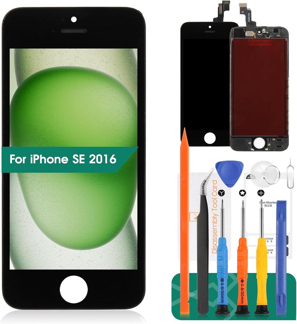 for iPhone SE 2016 Screen Replacement for iPhone 5S LCD Digitizer Repair Kits for iPhone SE (2016) Touch Screen Display Assembly Replacement Black A1723 A1724 A1453 A1457 A1518 A1528 A1530 A1533