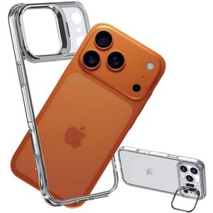 No Back Bumper Case with Stand for iPhone 17 Pro Compatible with MagSafe, Built-in Camera Stash Kickstand, Backless Design Edge Frame Fast Heat Dissipation Slim Thin for iPhone 17 Pro (Clear)