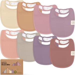 8-Pack Organic Baby Bibs for Boys, Girls - Soft Cotton Drooling and Teething Bibs for Baby Girl & Boy, Extra Absorbent, Easy to Clean & Put On for Toddler, Newborn, Infant 0-24 Months (Mauve) 8-Pack Organic Baby Bibs for Boys, Girls - Soft Cotton Drooling and Teething Bibs for Baby Girl & Boy, Extra Absorbent, Easy to Clean & Put On for Toddler, Newborn, Infant 0-24 Months (Mauve)